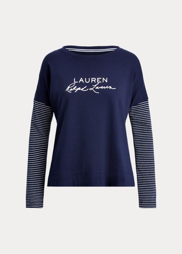 Women's Ralph Lauren Logo Pajama Top | 216403CBL